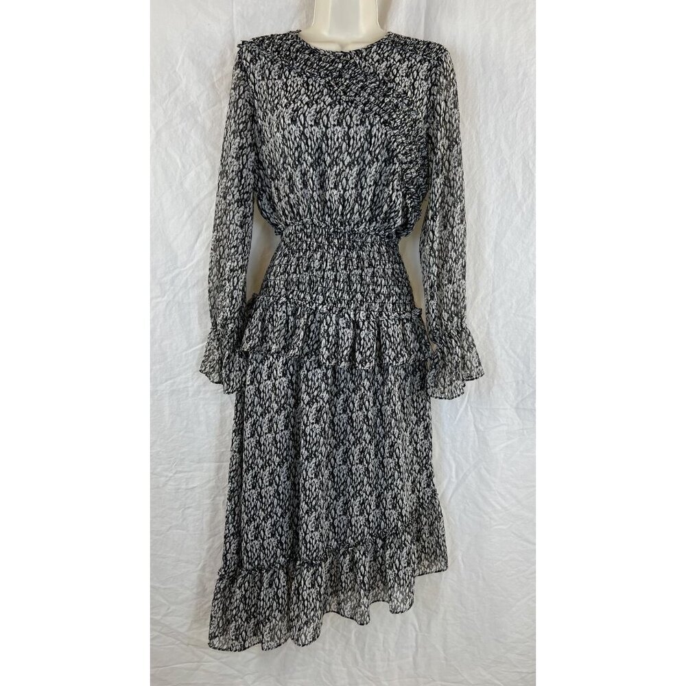 MISA Los Angeles Sophia Asymmetrical Ruffle Smocked Midi Dress $356 - Picture 2 of 12